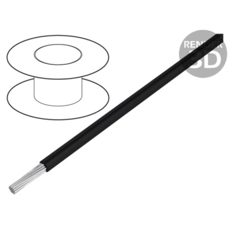 Cablu; LiYv; litat; Cu; 0,5mm2; PVC; negru; 900V; 100m; Clasa: 5