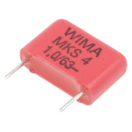 Condensator: cu poliester; 1uF; 40VAC; 63VDC; 10mm; ±10%; 4x9x13mm