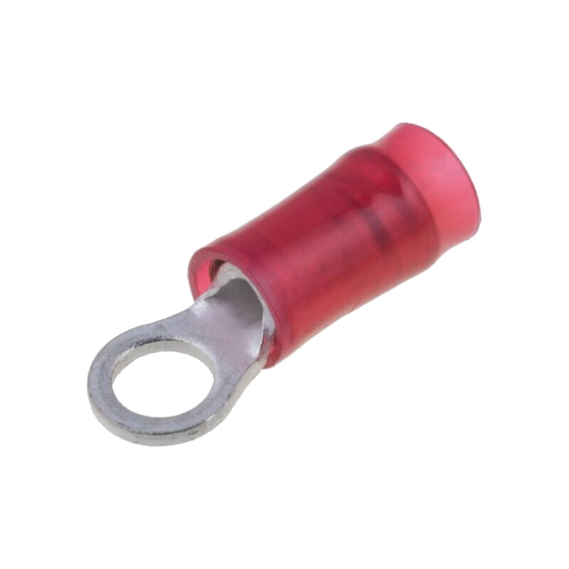 Vârf: inelar; M3,5; Ø: 3,68mm; 0,3÷1,42mm2; crimpat; pe cablu; roşie Vârf: inelar; M3,5; Ø: 3,68mm; 0,3÷1,42mm2; crimpat; pe cablu; roşie