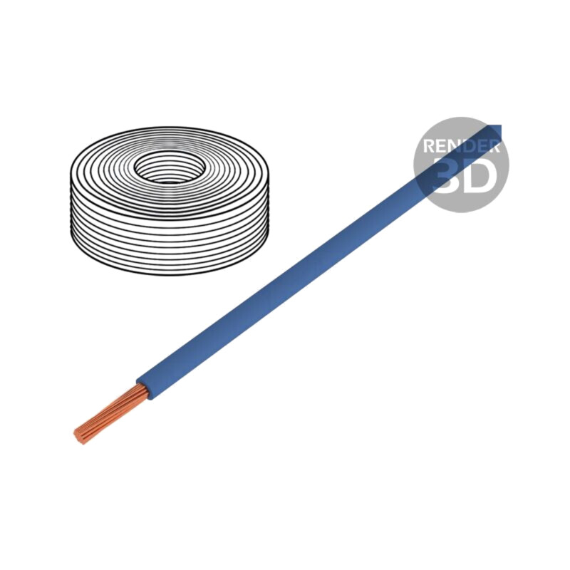 Cablu; H05Z-K; litat; Cu; 0,75mm2; FRNC; albastru închis; 300V,500V