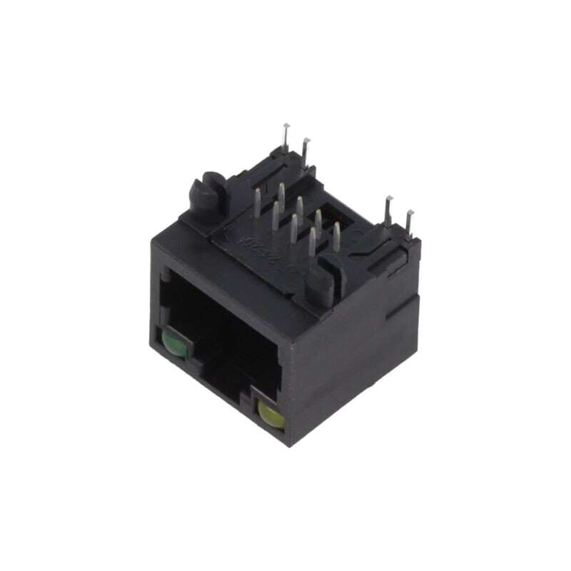 Conector: RJ45; soclu; PIN: 8; cu diodă LED; Dispunere: 8p8c; THT Conector: RJ45; soclu; PIN: 8; cu diodă LED; Dispunere: 8p8c; THT