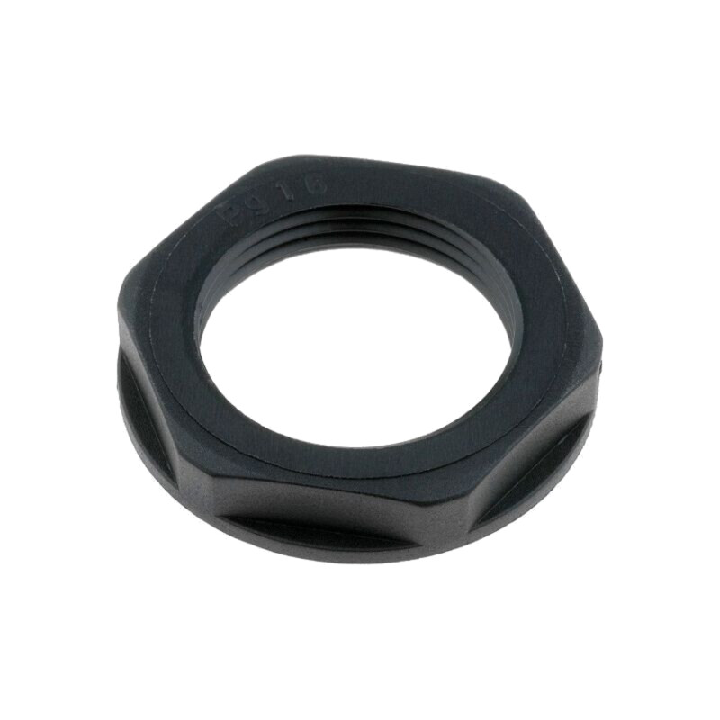 Piuliţă; PG16; poliamidă; UL94V-2; 30mm; neagră; -20÷100°C Piuliţă; PG16; poliamidă; UL94V-2; 30mm; neagră; -20÷100°C
