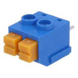 Regletă de conexiuni pt.PCB; în unghi 90°; 5mm; piste: 2; 1mm2