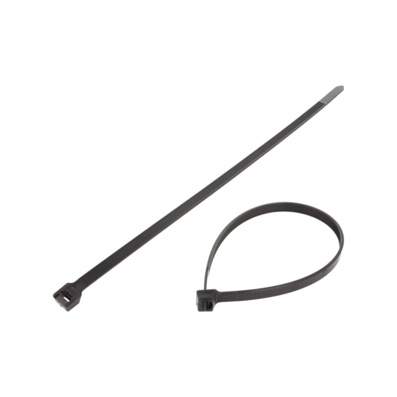 Colier de strângere; L: 290mm; W: 7,6mm; neagră; polipropilenă