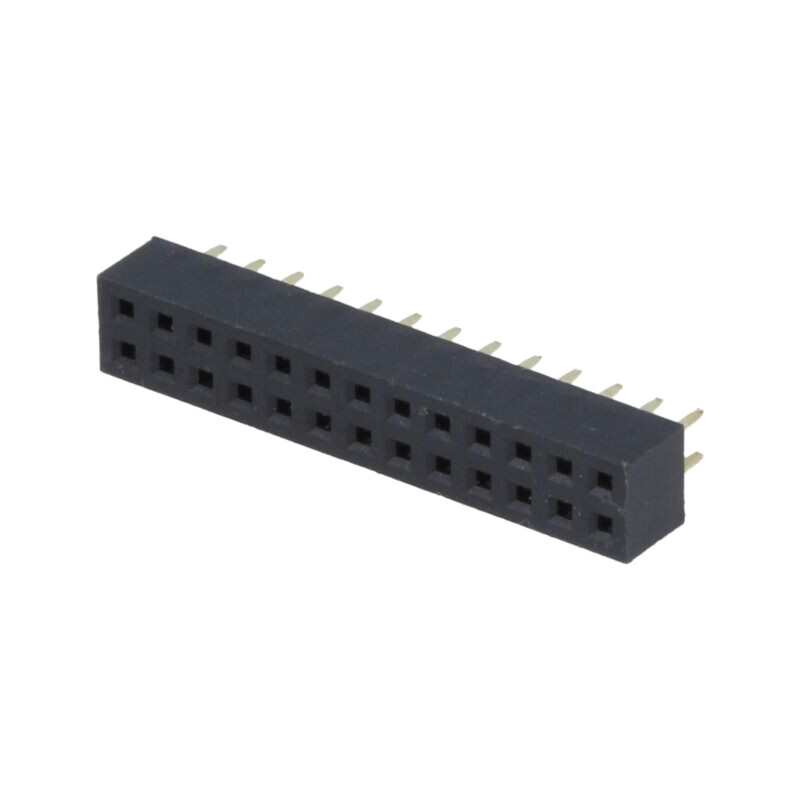 Conector: şiruri pini; soclu; mamă; PIN: 26; drept; 2mm; THT; 2x13 Conector: şiruri pini; soclu; mamă; PIN: 26; drept; 2mm; THT; 2x13