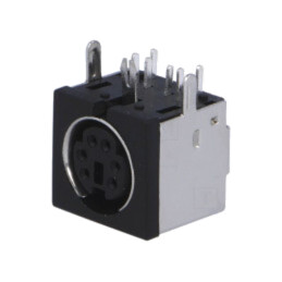 Conector: DIN mini; soclu; mamă; PIN: 6; THT; în unghi 90°