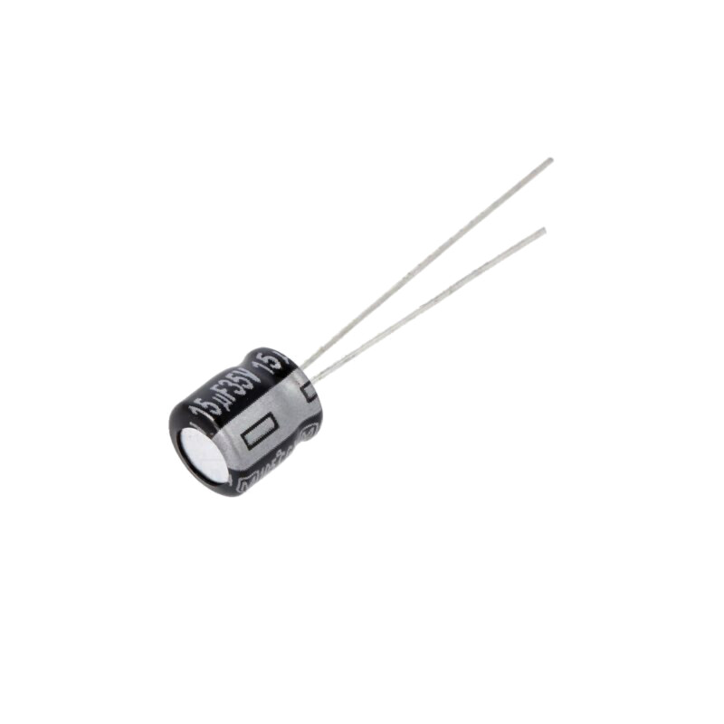 Condensator: electrolitic; THT; 15uF; 35VDC; Ø6,3x7mm; ±20%; 1000h Condensator: electrolitic; THT; 15uF; 35VDC; Ø6,3x7mm; ±20%; 1000h