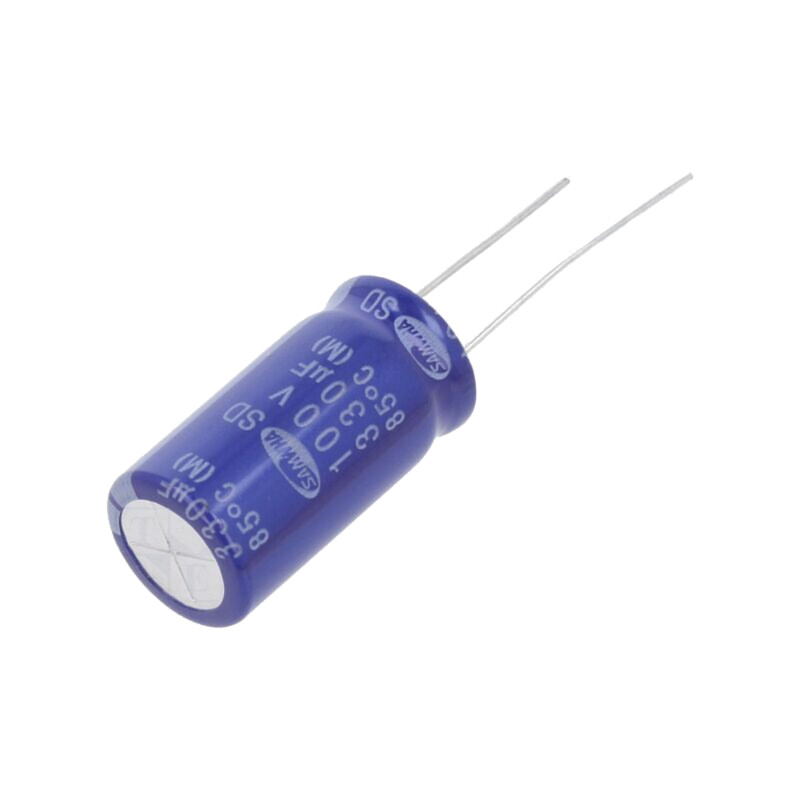 Condensator: electrolitic; THT; 330uF; 100VDC; Ø12,5x25mm; ±20% Condensator: electrolitic; THT; 330uF; 100VDC; Ø12,5x25mm; ±20%