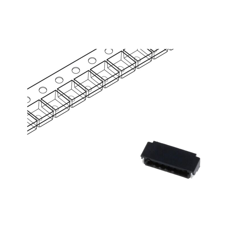 Conector: cablu-placă; DF52; SMT; PIN: 6; soclu; pentru PCB; tată