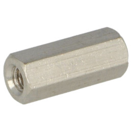 Piuliţă-distanţieră filetată; 14mm; Filet int: M3; alamă; nichel