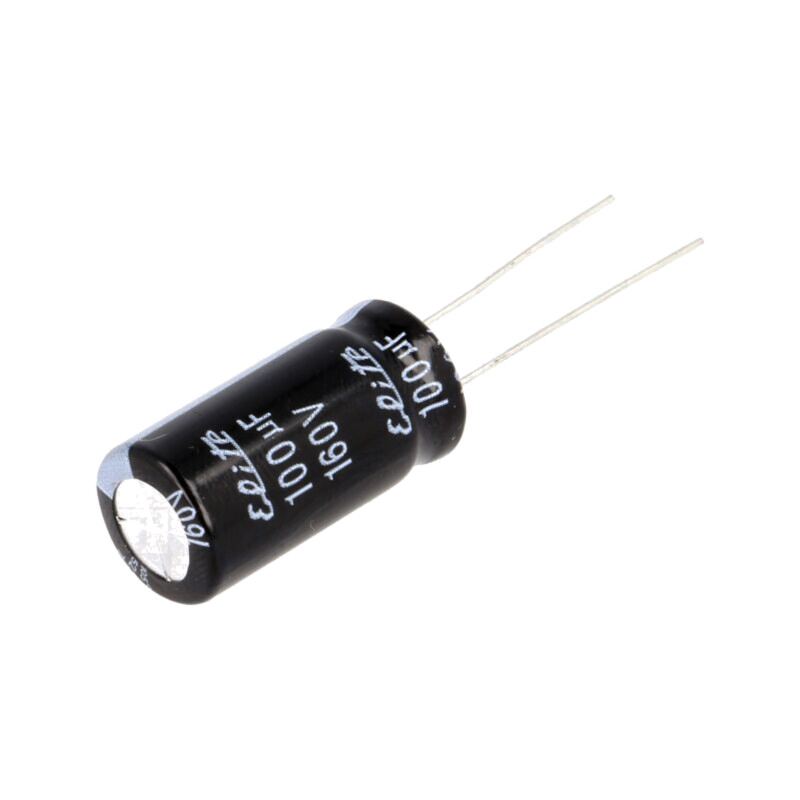 Condensator: electrolitic; THT; 100uF; 160VDC; Ø12,5x25mm; ±20%