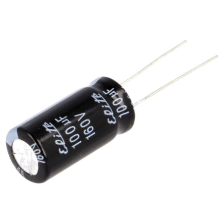 Condensator: electrolitic; THT; 100uF; 160VDC; Ø12,5x25mm; ±20%