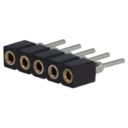 Conector: şiruri pini; soclu; mamă; PIN: 5; drept; 2mm; THT; 1x5