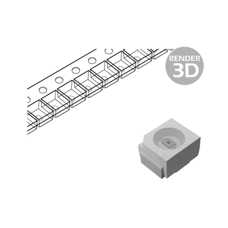 LED; SMD; 3528,PLCC2; alb cald; 750÷1120mcd; 3000K; 120°; 12÷20mA
