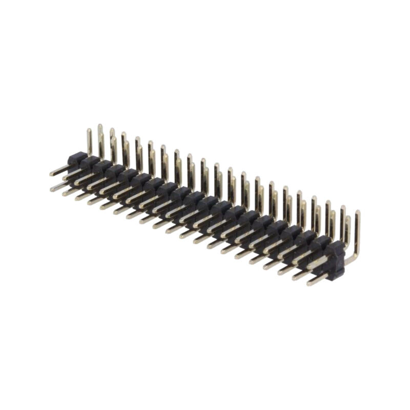Conector: şiruri pini; şir pini; tată; PIN: 40; în unghi 90°; 2mm