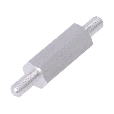 Piuliţă-distanţieră filetată; 15mm; Filet ext: M3; hexagonală