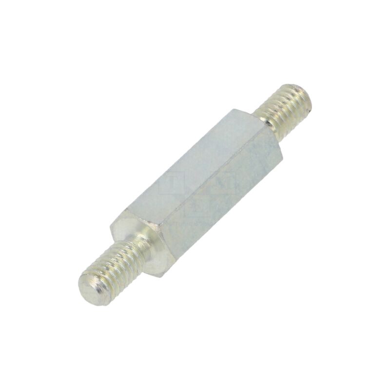 Piuliţă-distanţieră filetată; 18mm; Filet ext: M4; hexagonală Piuliţă-distanţieră filetată; 18mm; Filet ext: M4; hexagonală