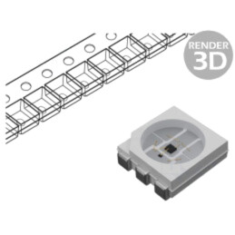 LED; SMD; 5050,PLCC6; RGB; 5,5x5x1,5mm; 120°; 20mA; 60/95/95mW