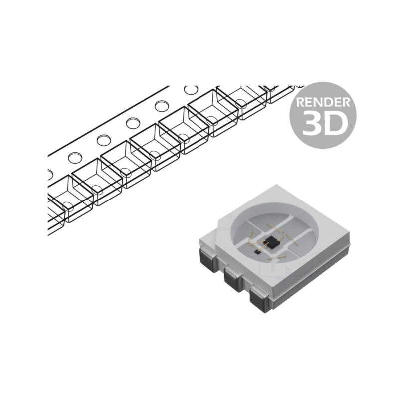LED; SMD; 5050,PLCC6; RGB; 5,5x5x1,5mm; 120°; 20mA; 60/95/95mW