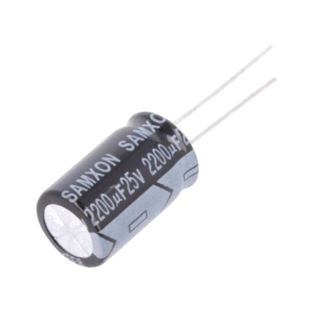 Condensator: electrolitic; THT; 2200uF; 25VDC; Ø12,5x20mm; ±20%