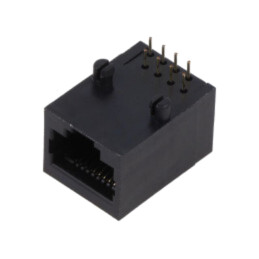 Conector: RJ45; soclu; PIN: 8; Dispunere: 8p8c; THT; în unghi 90°