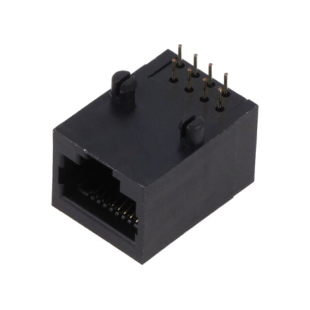Conector: RJ45; soclu; PIN: 8; Dispunere: 8p8c; THT; în unghi 90°