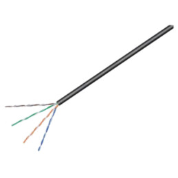 Cablu; U/UTP; 4x2x24AWG; 5e; la exterior; sârmă; CCA; PE; negru; 100m