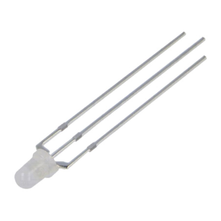 LED; 3mm; roşu/albastru; 30°; Parte frontală: convex; Nr.term: 3