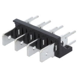 Terminal: conector spadă; 6,3mm; THT; 250V; drept; Raster: 7,62mm