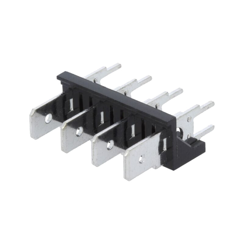 Terminal: conector spadă; 6,3mm; THT; 250V; drept; Raster: 7,62mm Terminal: conector spadă; 6,3mm; THT; 250V; drept; Raster: 7,62mm