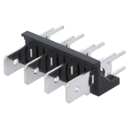 Terminal: conector spadă; 6,3mm; THT; 250V; drept; Raster: 7,62mm