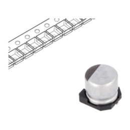 Condensator: electrolitic; SMD; 220uF; 35VDC; Ø8x10mm; ±20%; 5000h