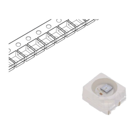 LED; SMD; 3528,PLCC4; roşie; 400mcd; 3,5x2,8x1,9mm; 120°; 14mA