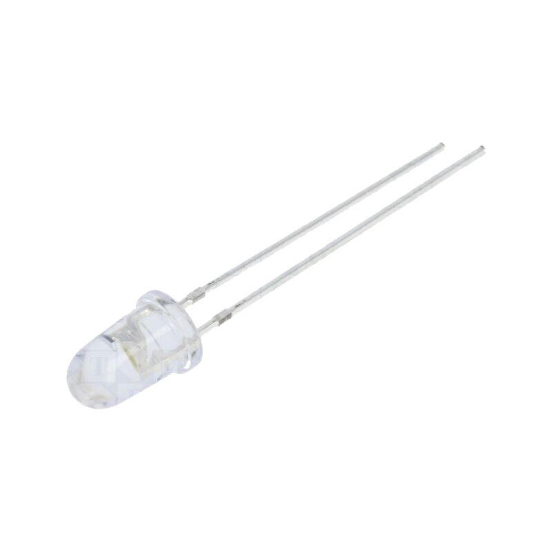 LED; 5mm; alb cald; 60000mcd; 8°; Parte frontală: convex; 5,5÷20VDC