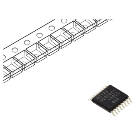 IC: digital; monostabil,multivibrator; Ch: 2; CMOS; 2÷6VDC; SMD