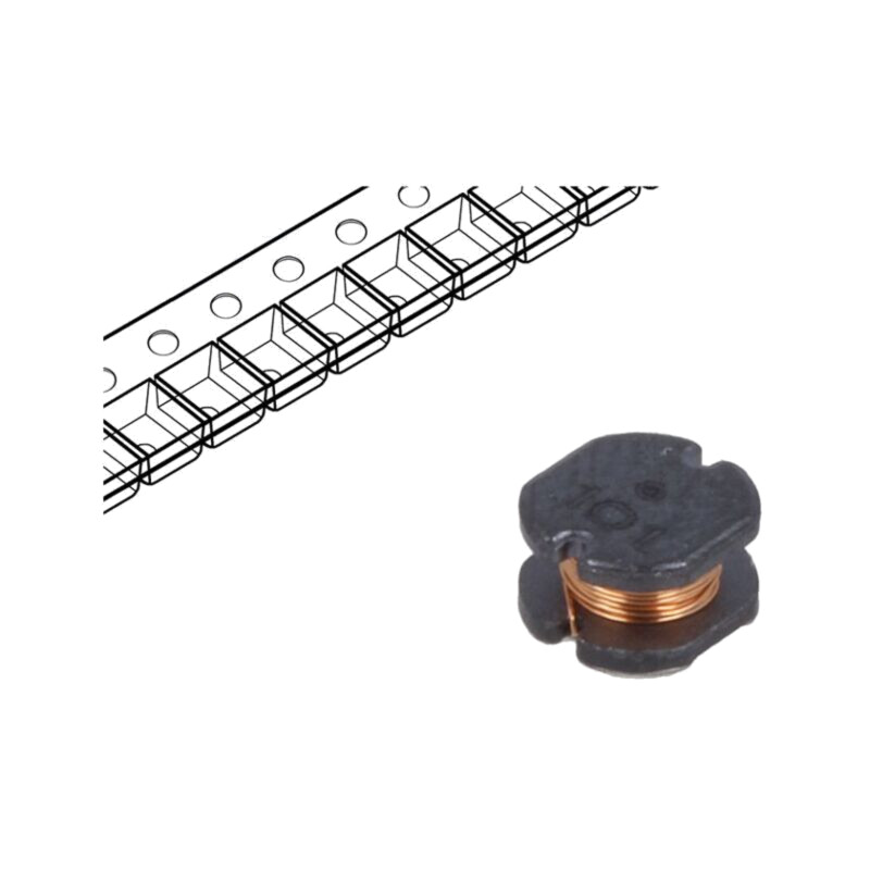 Inductor: fir; SMD; 100uH; 400mA; ±10%; Q: 40; Ø: 5mm; H: 3mm; 1,6Ω