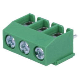Regletă de conexiuni pt.PCB; în unghi; 5mm; piste: 3; pentru PCB