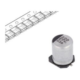 Condensator: electrolitic; low ESR; SMD; 220uF; 25VDC; Ø8x10,2mm
