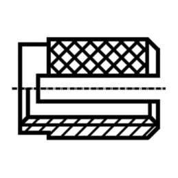 Adaos filetat; alamă; M2; BN 1047; pt.plastic