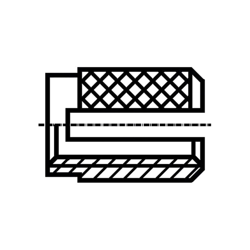 Adaos filetat; alamă; M2; BN 1047; pt.plastic