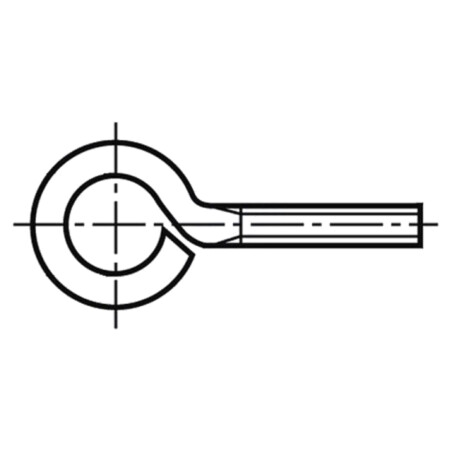 Cârlig; inelar; M4x20; 0,7; oţel; zinc; 6mm