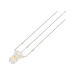 LED; 3mm; roşu/alb cald; 30°; Parte frontală: convex; Nr.term: 3