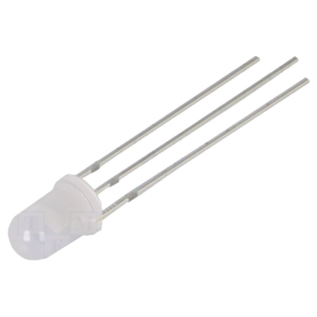 LED; 5mm; roşie/galbenă; 60°; Parte frontală: convex; 1,9÷2,4VDC