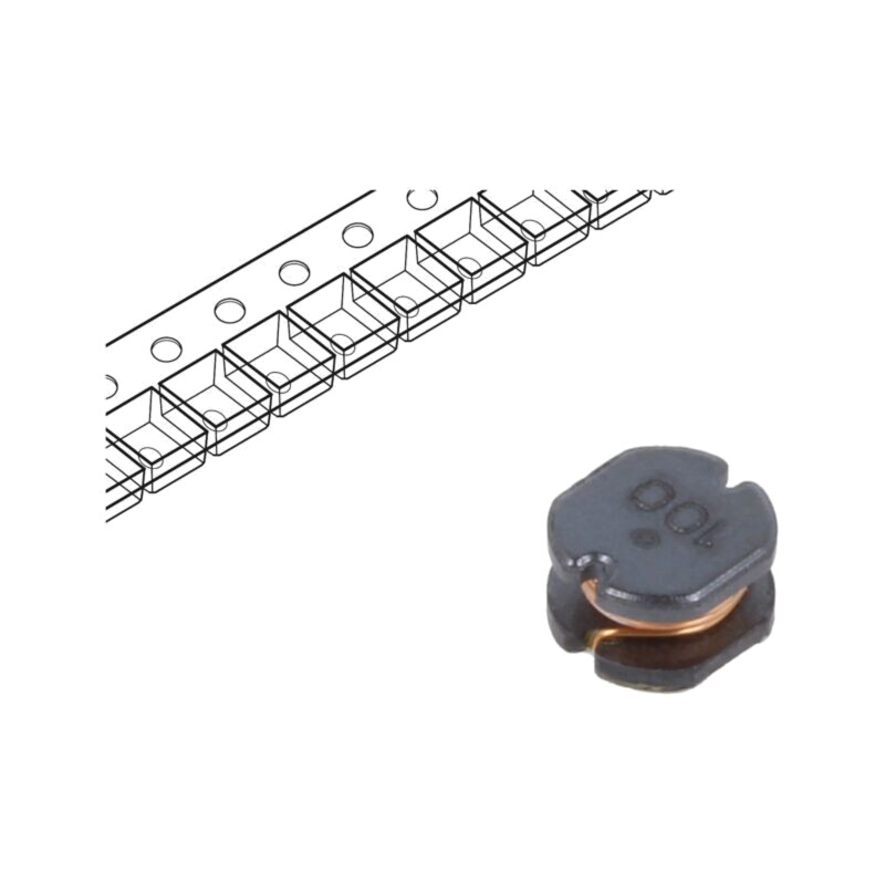 Inductor: fir; SMD; 10uH; 1,3A; ±20%; Q: 10; Ø: 5mm; H: 3mm; 130mΩ