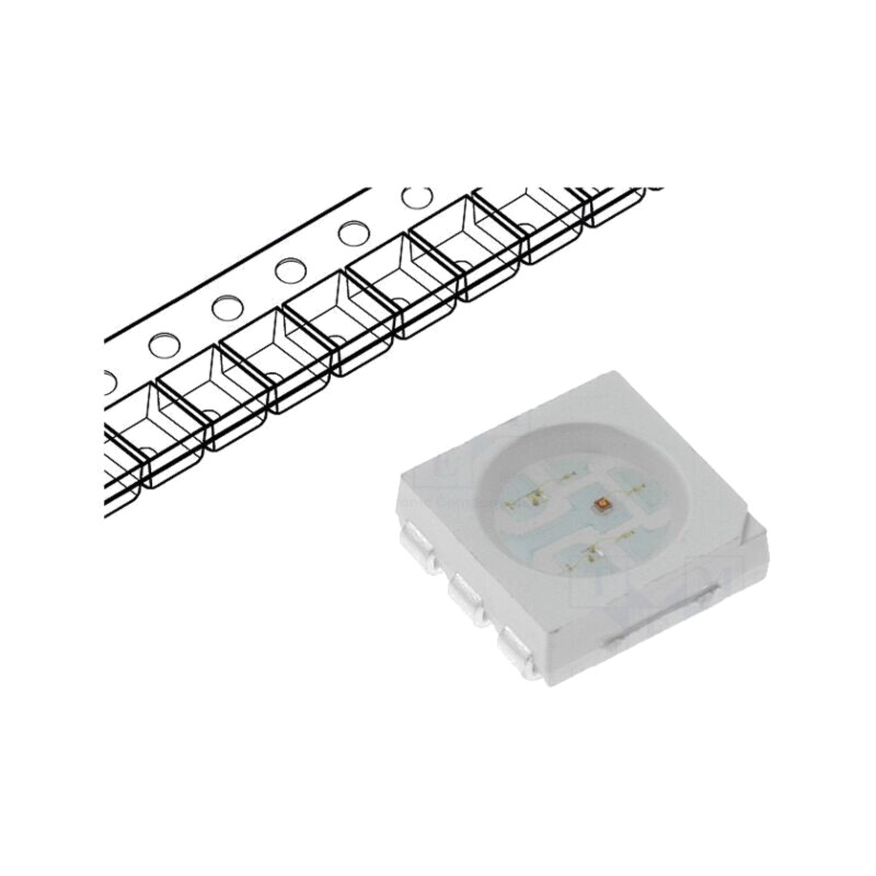 LED; SMD; 5050,PLCC6; RGB; 5x5x1,6mm; 120°; λd: 470nm,525nm,625nm LED; SMD; 5050,PLCC6; RGB; 5x5x1,6mm; 120°; λd: 470nm,525nm,625nm