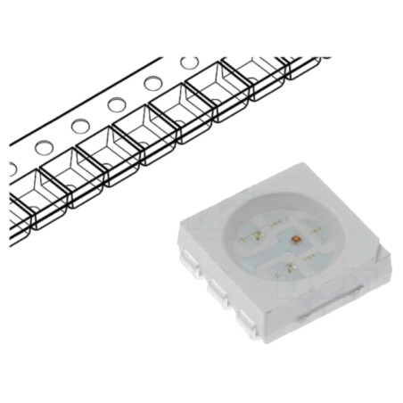 LED; SMD; 5050,PLCC6; RGB; 5x5x1,6mm; 120°; λd: 470nm,525nm,625nm