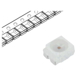 LED; SMD; 3528,PLCC4; galbenă; 4200mcd; 3,5x2,8x1,9mm; 120°; 70mA