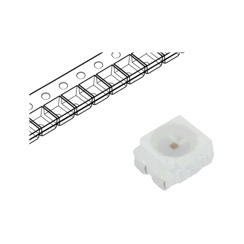 LED; SMD; 3528,PLCC4; galbenă; 4200mcd; 3,5x2,8x1,9mm; 120°; 70mA LED; SMD; 3528,PLCC4; galbenă; 4200mcd; 3,5x2,8x1,9mm; 120°; 70mA