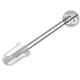 CRLED; 5mm; alb rece; 12000mcd; 30°; Parte frontală: convex