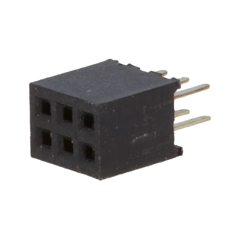 Conector: şiruri pini; soclu; mamă; PIN: 6; drept; 1,27mm; THT; 2x3